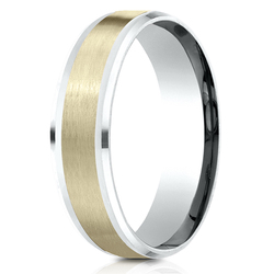 Benchmark 6mm Comfort Fit Drop Bevel Satin Finish Design Band