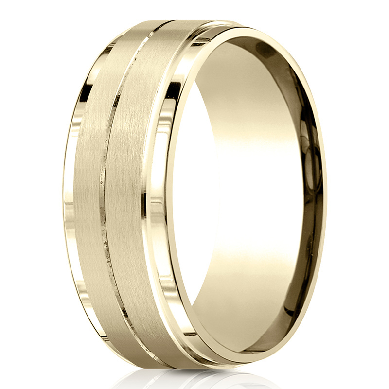platinum 8mm. satin Benchmark-8mm-Comfort-Fit-Drop-Bevel-Satin-Finish- - alternate view 4