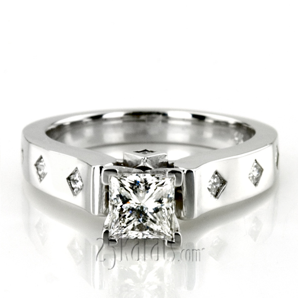 Princess Cut Cathedral Style Diamond Engagement Ring (0.23 ct. t.w.)
