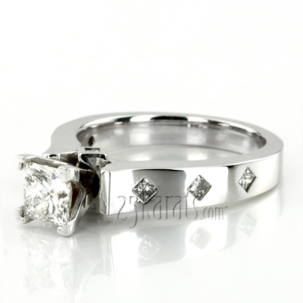 14K white gold Princess Cut Cathedral Style Diamond Engagement Ring (0.23 ct. tw.) - alternate view 24