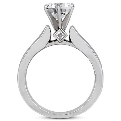 14K white gold Princess Cut Cathedral Style Diamond Engagement Ring (0.23 ct. tw.) - alternate view 26
