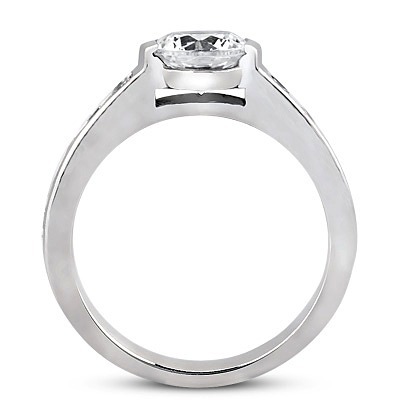 14K white gold Round Cut Channel Set Diamond Engagement Ring (0.30 ct. tw.) - alternate view 5