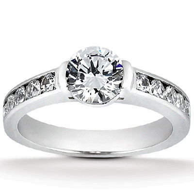 14K white gold Round Cut Channel Set Diamond Engagement Ring (0.30 ct. tw.) - alternate view 6