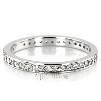 0.40 ct. Prong Set Round Cut  Diamond Eternity Wedding Band thumbnail 3