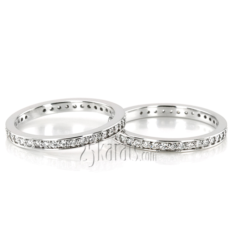 0.41 ct. Prong Set Round Cut  Diamond Eternity Wedding Band - view 3