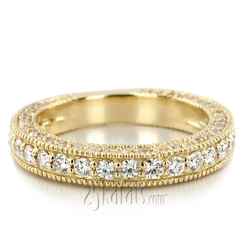 14K white gold Milgrain Edge Round Cut Prong Set Diamond Wedding Ring (1.40 ct. tw.) - alternate view 4