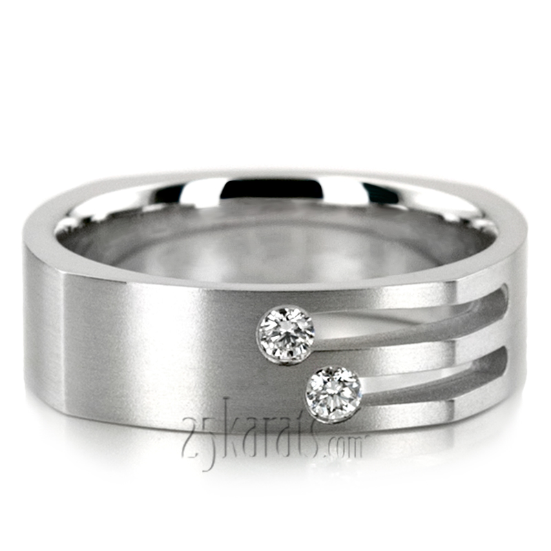 Contemporary Diamond Wedding Band