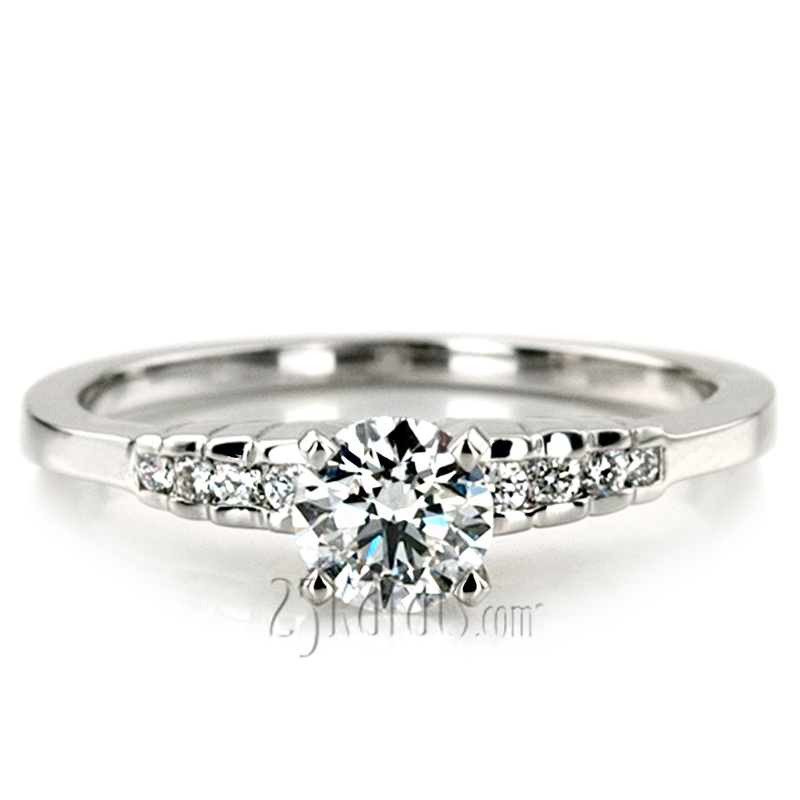 18K white gold Exquisite Diamond Engagement Ring (0.11 ct. tw.) - alternate view 30