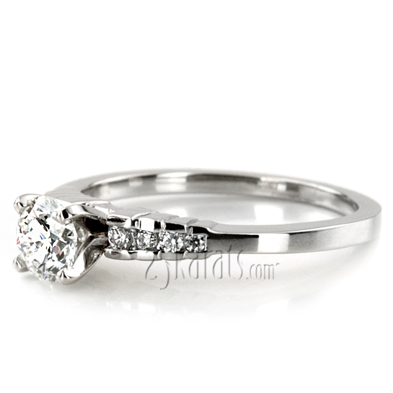 18K white gold Exquisite Diamond Engagement Ring (0.11 ct. tw.) - alternate view 31