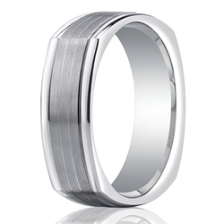 Benchmark 7mm Comfort-Fit Parallel Center Cuts Four-Sided Carved Design Band