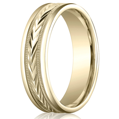 Benchmark 6mm Comfort-Fit Harvest of Love Carved Design Band