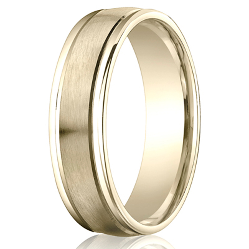 Benchmark 6mm High Polished Round Edge Carved Design Band