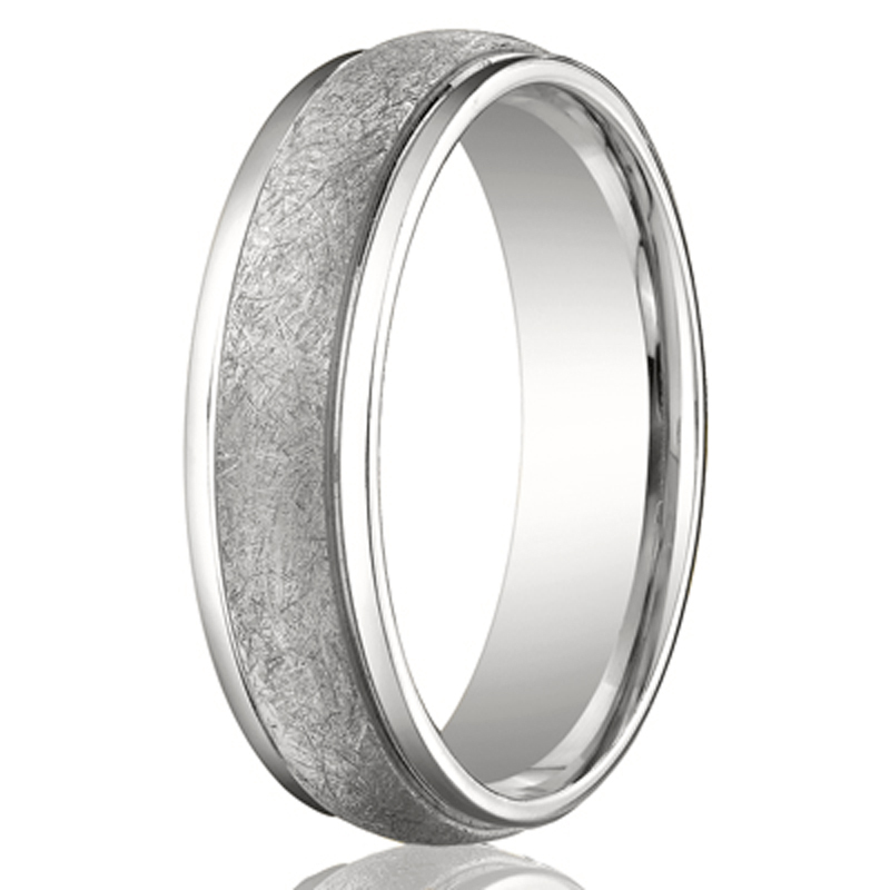 10K white gold 6mm. same as picture 6mm-Swirl-Finished-Carved-Design-Band - main view