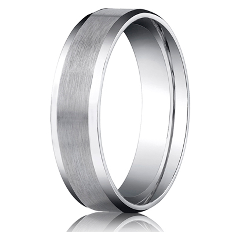 10K white gold 6mm. satin 6mm-Comfort-Fit-Satin-Finished-with-High-Polished– - main view
