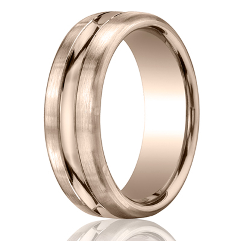 14K pink gold 7.5mm. same as picture 7.5mm-Comfort-Fit-Carved-Design-Band - alternate view 2