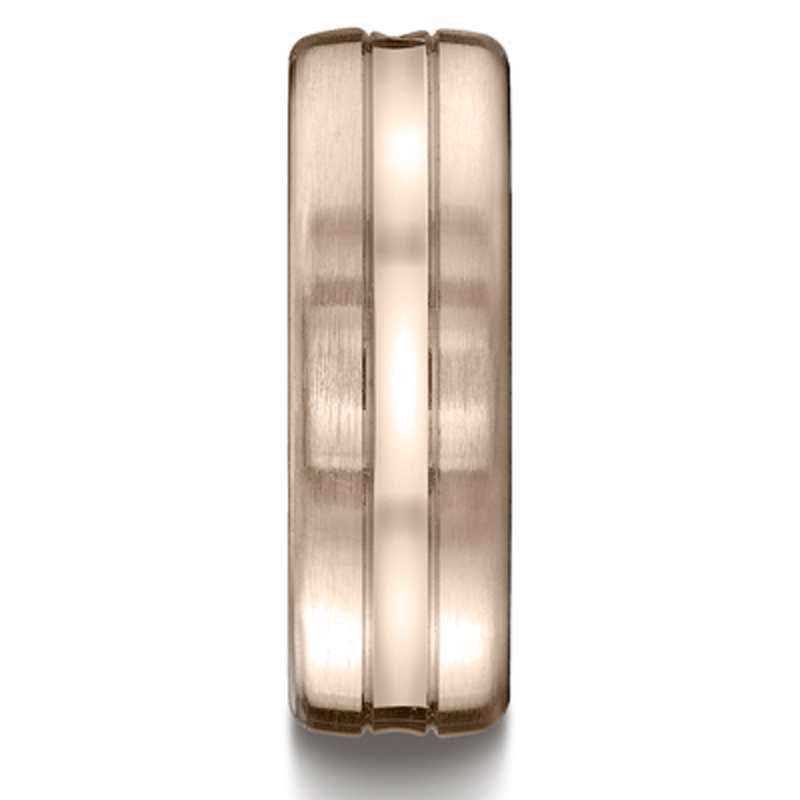 14K pink gold 7.5mm. same as picture 7.5mm-Comfort-Fit-Carved-Design-Band - alternate view 4