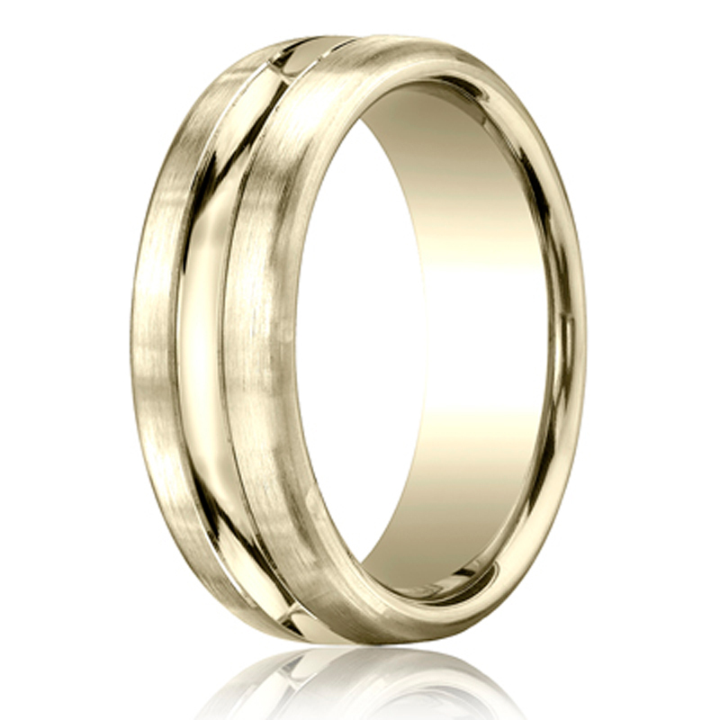 14K yellow gold 7.5mm. same as picture 7.5mm-Comfort-Fit-Carved-Design-Band - alternate view 5