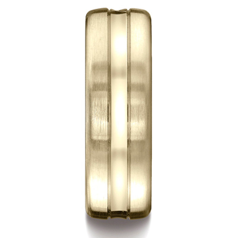14K white gold 7.5mm. same as picture 7.5mm-Comfort-Fit-Carved-Design-Band - alternate view 6