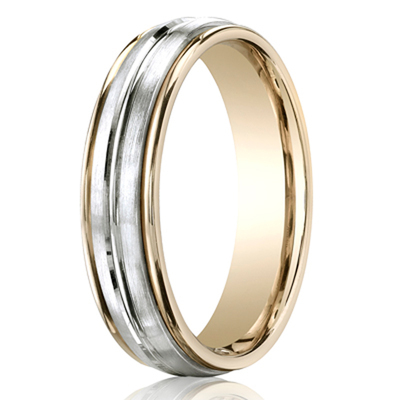 Benchmark Two-Toned 6mm High Polished Carved Band