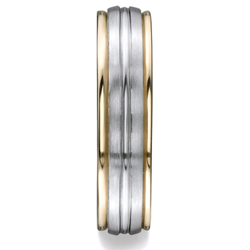 14K same as picture gold 6mm. high polish Two-Toned-6mm-High-Polished-Carved-Band - alternate view 2