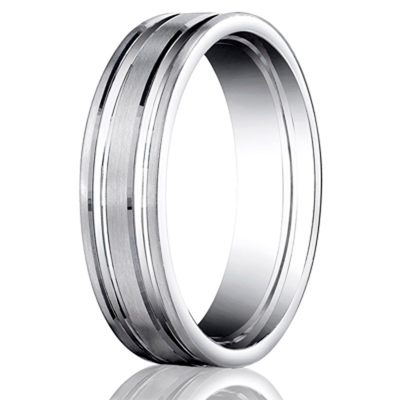 platinum 6mm. satin 6mm-Comfor-Fit-Satin-Finished-with-Parallel-Groove - main view