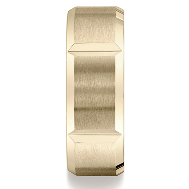 platinum 8mm. satin 8mm-Satin-Finished-Grooves-Carved-Band - alternate view 4