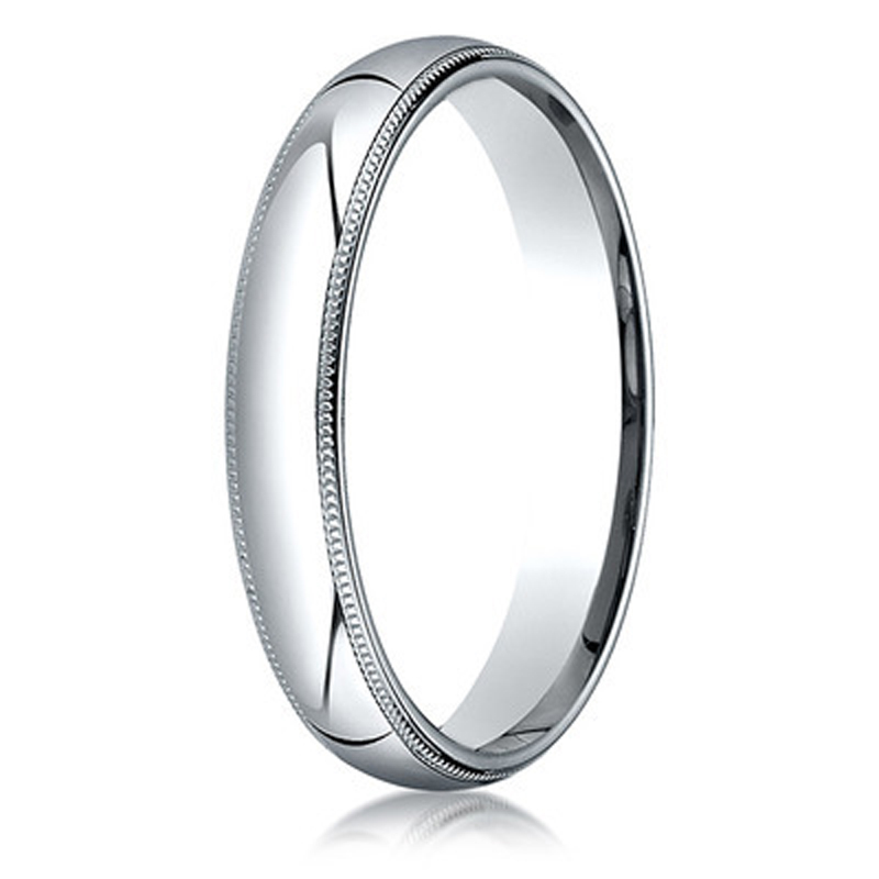 Benchmark Light Milgrain Comfort Fit Wedding Band - view 2