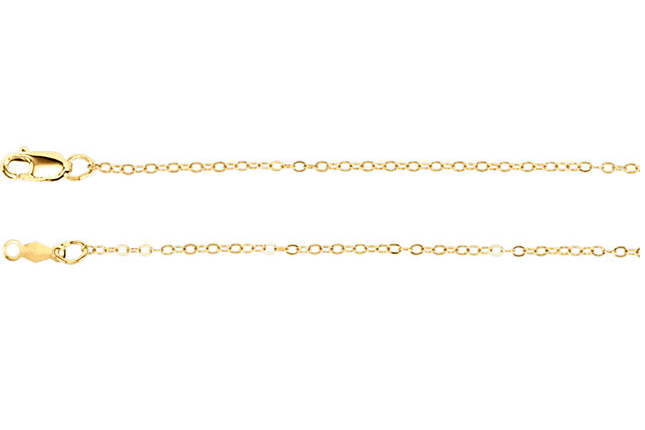16 Inch !4k Yellow Gold Cable Chain - view 1