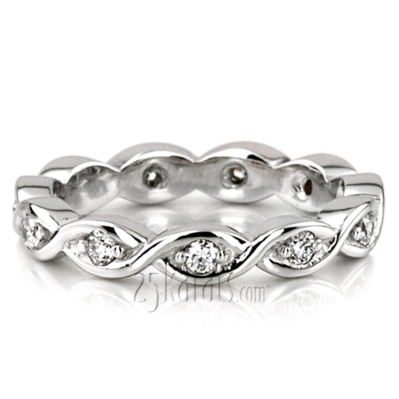 14K white gold 0.24 ct. Diamond Eternity Wedding Band 1 - alternate view 4