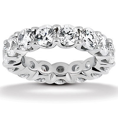 14K white gold 3.40ct Shared-Prong Diamond Eternity Wedding Band - main view