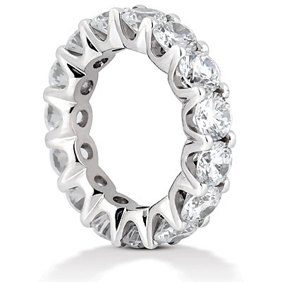 14K white gold 3.40ct Shared-Prong Diamond Eternity Wedding Band - alternate view 3