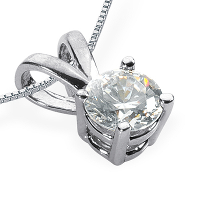 Solitaire Basket Setting With rabbit Ears Bail Diamond Pendant ( 1.50 ct. Not Included)