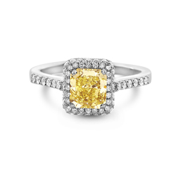1.23 Radiant Shape Yellow Diamond Ring thumbnail 1