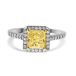 1.29 Radiant Shape Yellow Diamond Ring