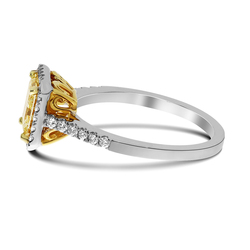 1.29 Radiant Shape Yellow Diamond Ring thumbnail 2