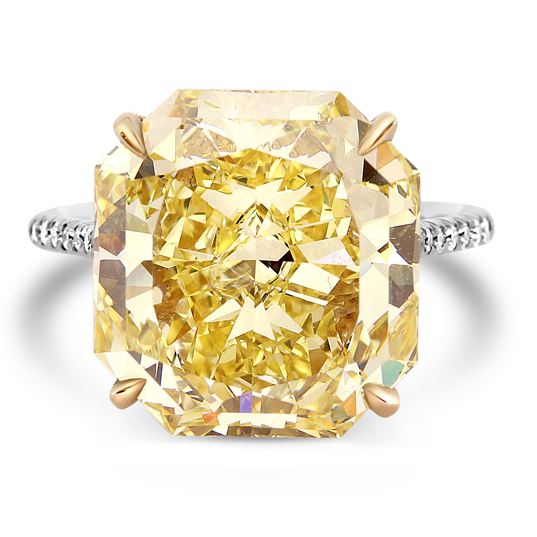 10.16 Radiant Shape Yellow Diamond Ring