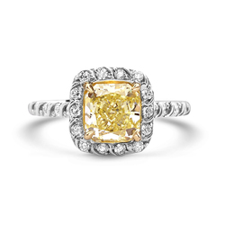 1.68 Radiant Shape Yellow Diamond Ring