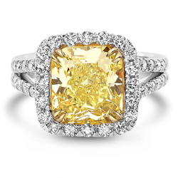 4.73 Radiant Shape Yellow Diamond Ring
