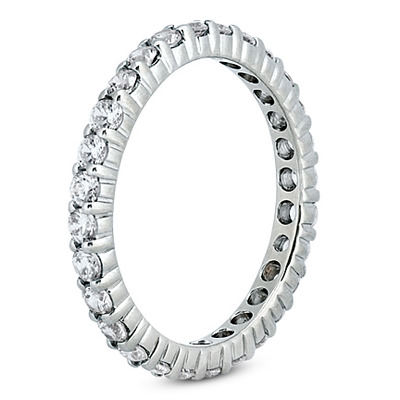 0.96 ct. Round Cut Prong Set Diamond Eternity Wedding Band - view 2