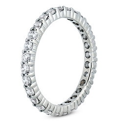 0.96 ct. Round Cut Prong Set Diamond Eternity Wedding Band thumbnail 2