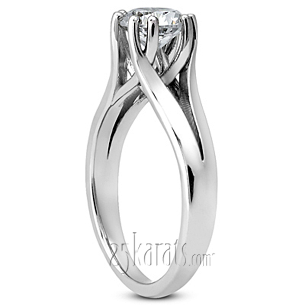 14K white gold By-pass Prong Head Solitaire Engagement Ring (for 2.00ct) - alternate view 2