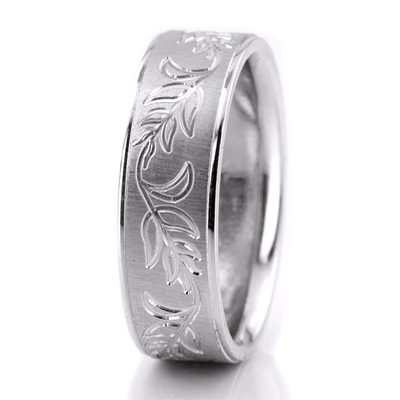 Traditional Fancy Floral Carved Wedding Ring