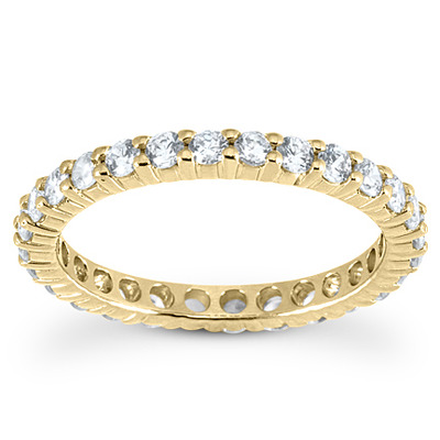 0.96 ct. Round Cut Prong Set Diamond Eternity Wedding Band - view 3