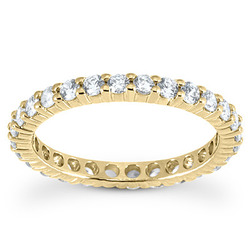0.96 ct. Round Cut Prong Set Diamond Eternity Wedding Band thumbnail 3