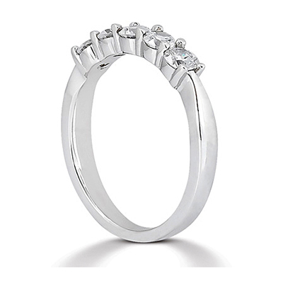 5 Stone Shared Prong Women Anniversary Ring (1/2 ct. tw.) thumbnail 4