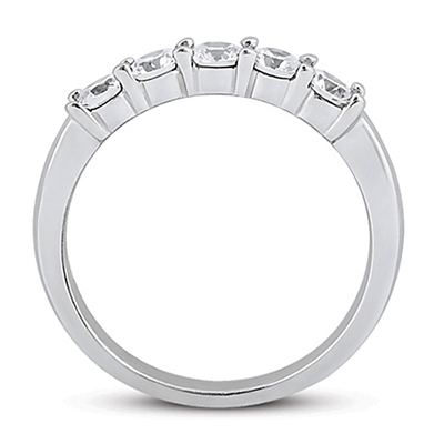 14K white gold 5 Stone Shared Prong Women Anniversary Ring (3/4 ct. tw.) - alternate view 3