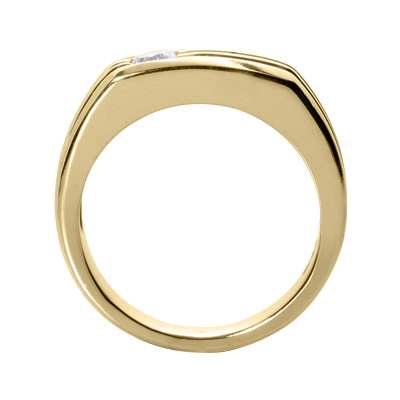 Parallel Cut Solitaire Men's Diamond Ring thumbnail 4