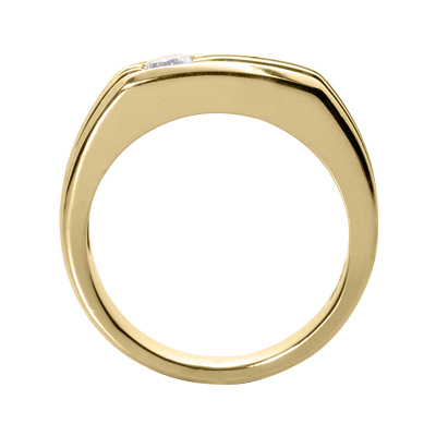 Parallel Cut Solitaire Men's Diamond Ring (For 0.75ct) - view 4