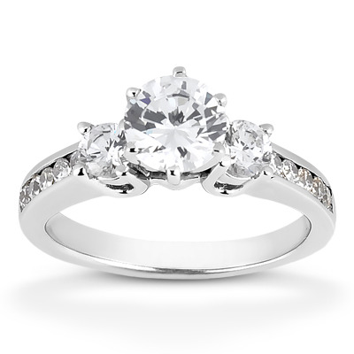 Classic 3-Stone Channel Set Engagement Ring (0.75ct) - view 1