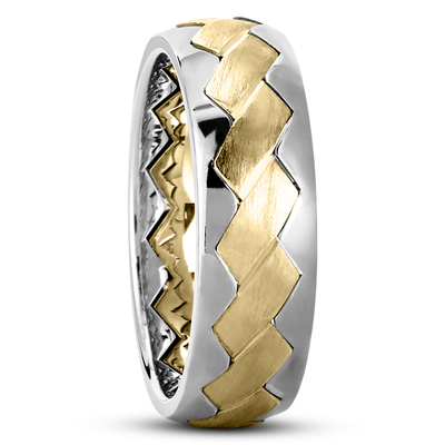 Charming Diagonal Cut Wedding Ring